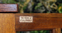 Signed by decal inside of door "The Work of L.& J.G. Stickley", circa 1912.
